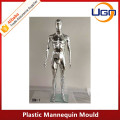 male chrome plastic mannequin mould full body with abstract head